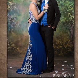 Blue/Silver Prom Dress/Evening Gown